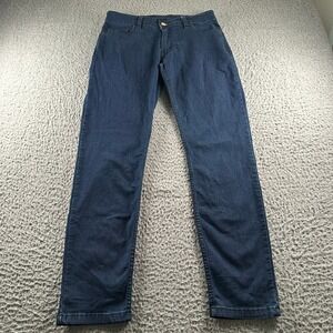 Mugsy Jeans Mens 31x30 Studio Blue Slim Straight Dark Wash Stretch Mid Rise